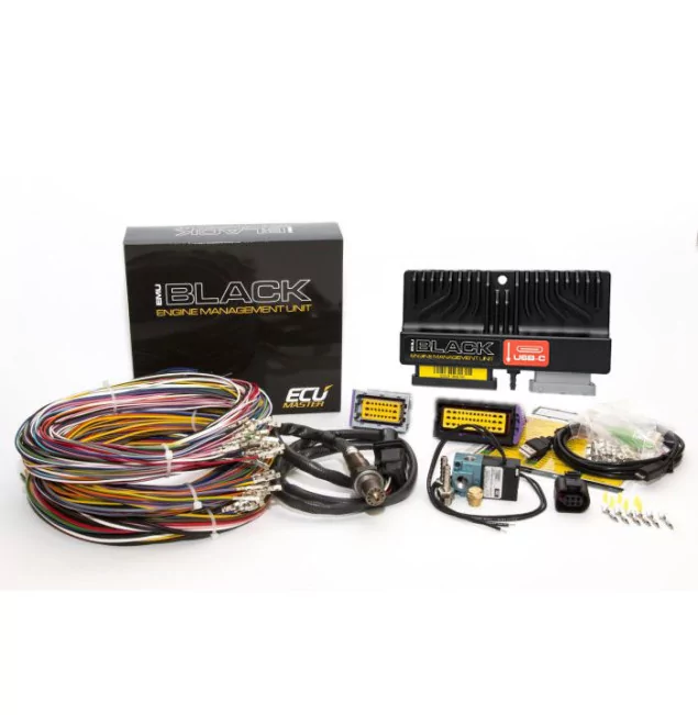 ECUMaster EMU Negro KIT 4 - Con mazo de cables, Bosch LSU 4.2 y MAC válvula de control de presión de sobrealimentación