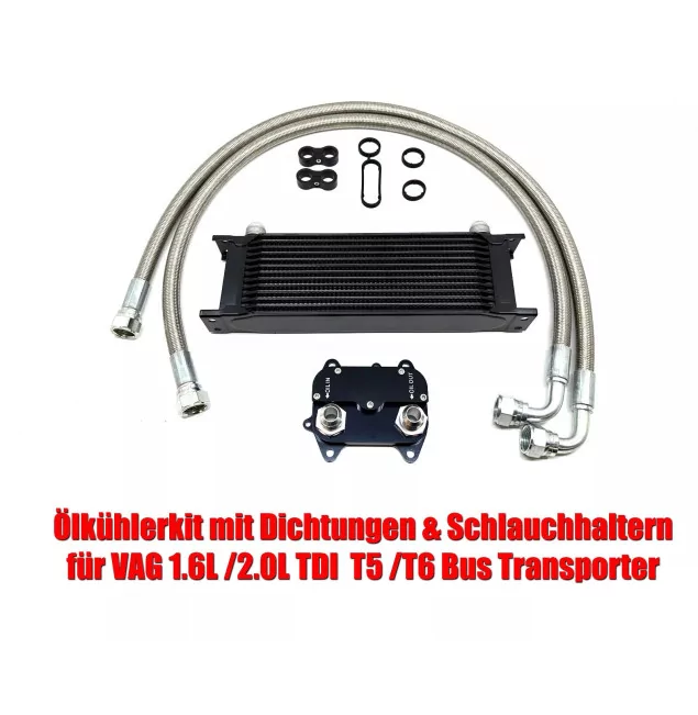 VW T5 T6 2.0L TDI oliekoeler kit - 13 rijen met roestvrij staal PTFE & pakkingen