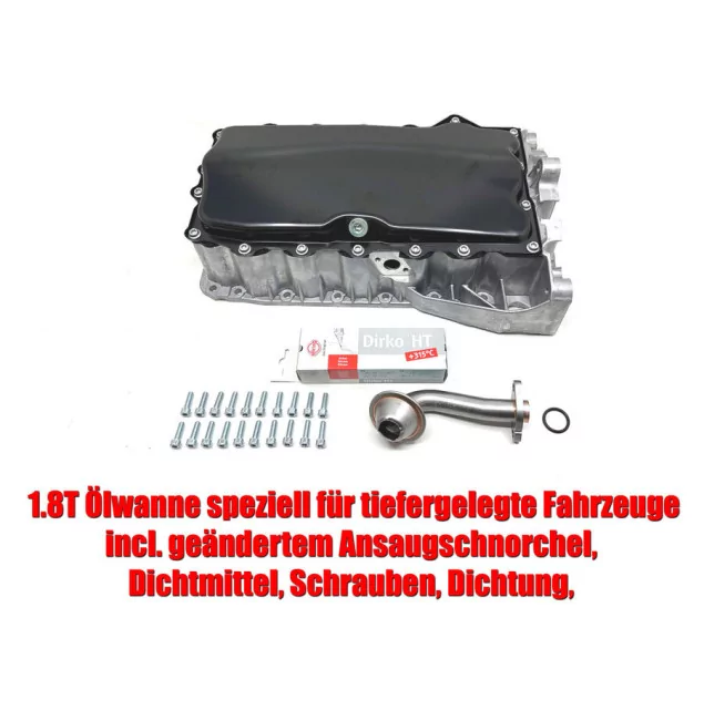 Boost-Parts 1.8T US oliepan 2-delig met stalen bodem - Plat ontwerp voor Golf GTI, A3, TT, Leon 1.8 20V Turbo