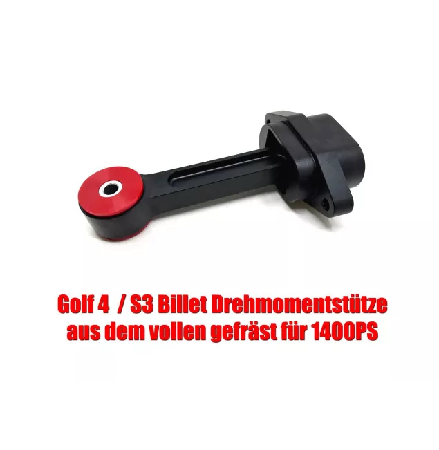 Drehmomentstütze Billet PU – Schwarz für VW Golf 4, Audi TT, S3, Seat Leon 1.8T 20V (1J0199851AB / 1J0199851R)