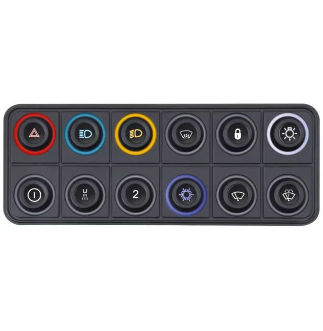 Clavier Ecumaster CAN - 12 touches, LED RGB, IP67, bus CAN